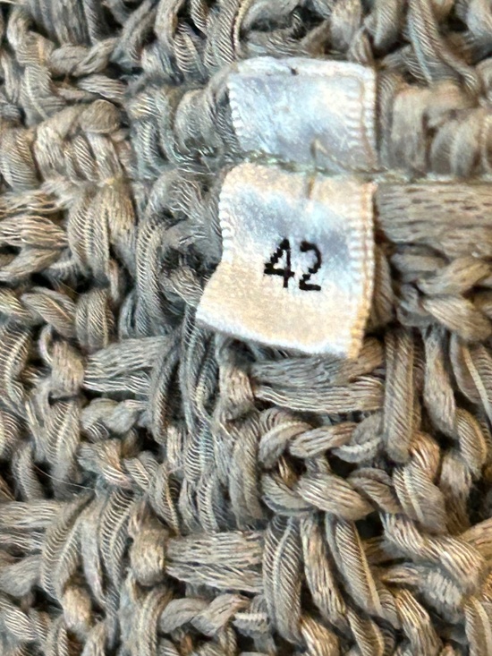 BASE MILANO open front short sleeve cardigan cotton blend gray mushroom sz M - Picture 4 of 7